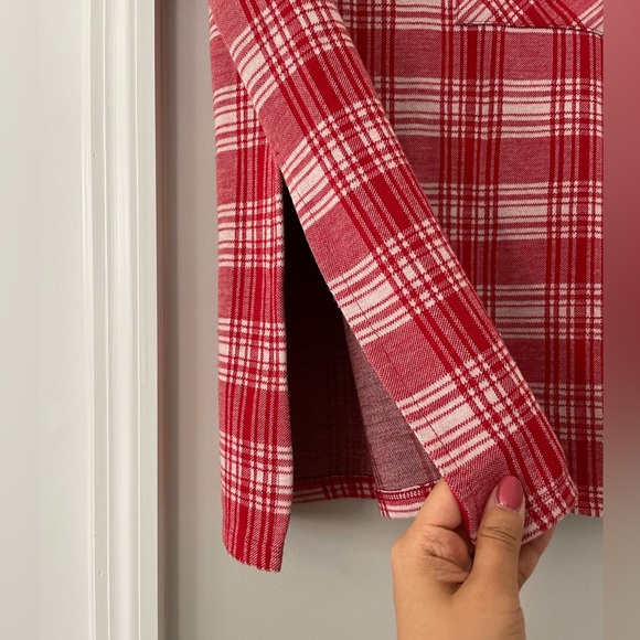 Zara NWOT Plaid Long Tee - Picture 3 of 5